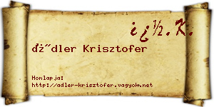 Ádler Krisztofer névjegykártya