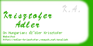 krisztofer adler business card